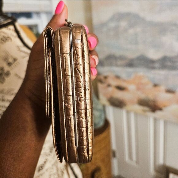 Y2K Faux Leather Blinged Out Detail Rectangular Compact Mini Purse. - Picture 6 of 15